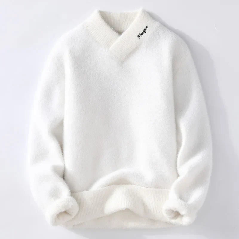Sweaters Men Winter Korean Style Mens Warm Sweater Vneck Men Sweaters Autumn Mens Wool Pullovers Men Full Size Mxxxl