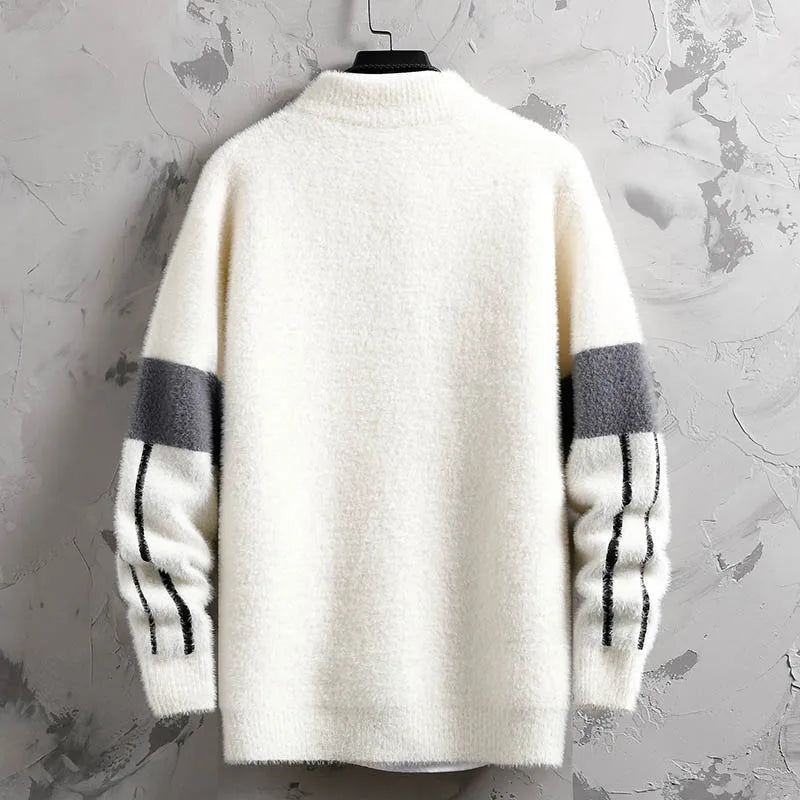 Winter New Style Mens Sweater Knitted Long Sleeve Men Sweaters Thicken Warm Wool Casual Male Clothing