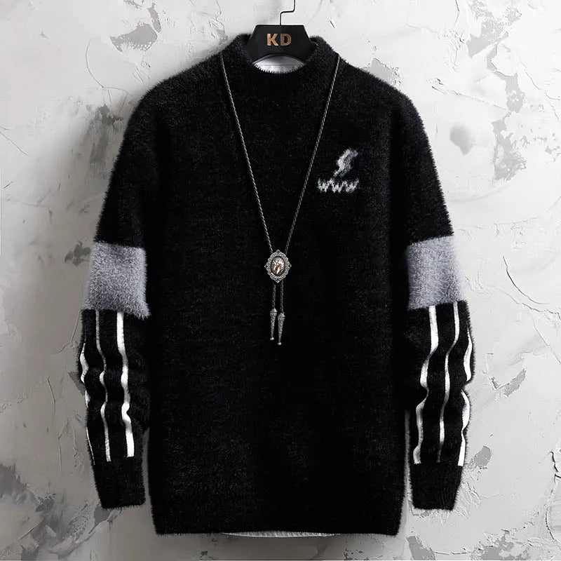 Winter New Style Mens Sweater Knitted Long Sleeve Men Sweaters Thicken Warm Wool Casual Male Clothing