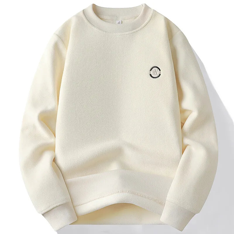 Mens Fashion Thick Hoodie Embroidery Pullover Fleece Lined Mens Winter Clothes Elegant Luxury Brand White Green Pullovers