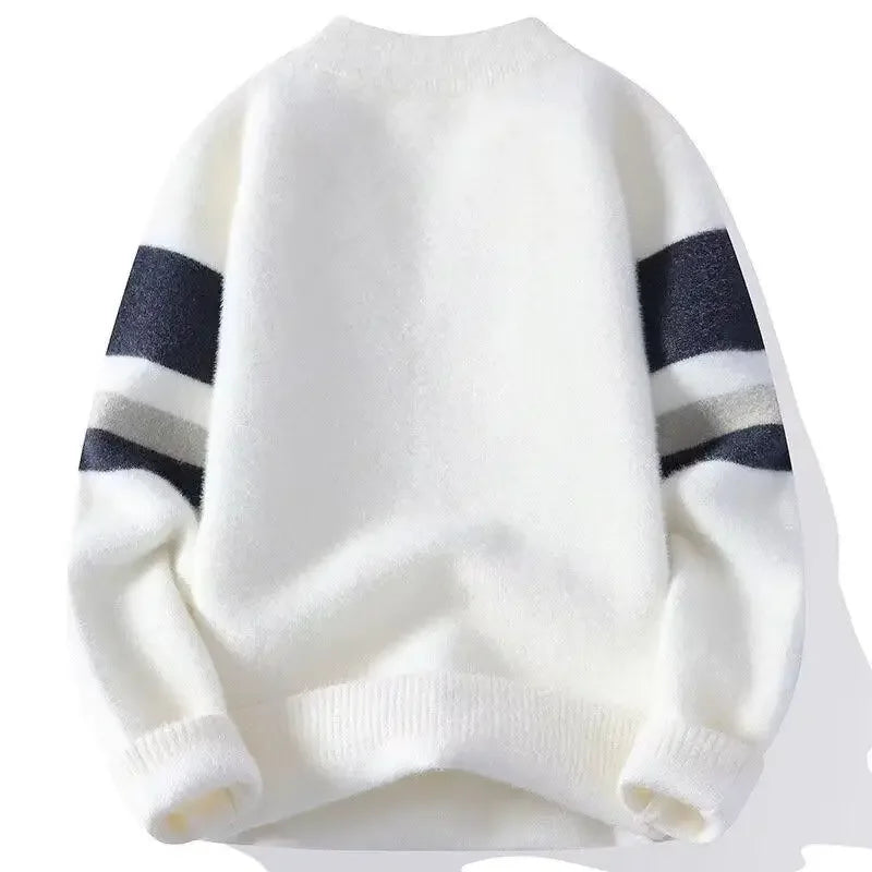 Autumnwinter Thickened Sweater Mens Trendy Loosefit Japanese Knitted Top Winter Hong Kong Style Casual Line Clothes Jacket Ko