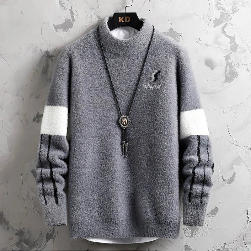 Winter New Style Mens Sweater Knitted Long Sleeve Men Sweaters Thicken Warm Wool Casual Male Clothing