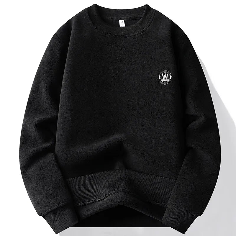 Mens Fashion Thick Hoodie Embroidery Pullover Fleece Lined Mens Winter Clothes Elegant Luxury Brand White Green Pullovers