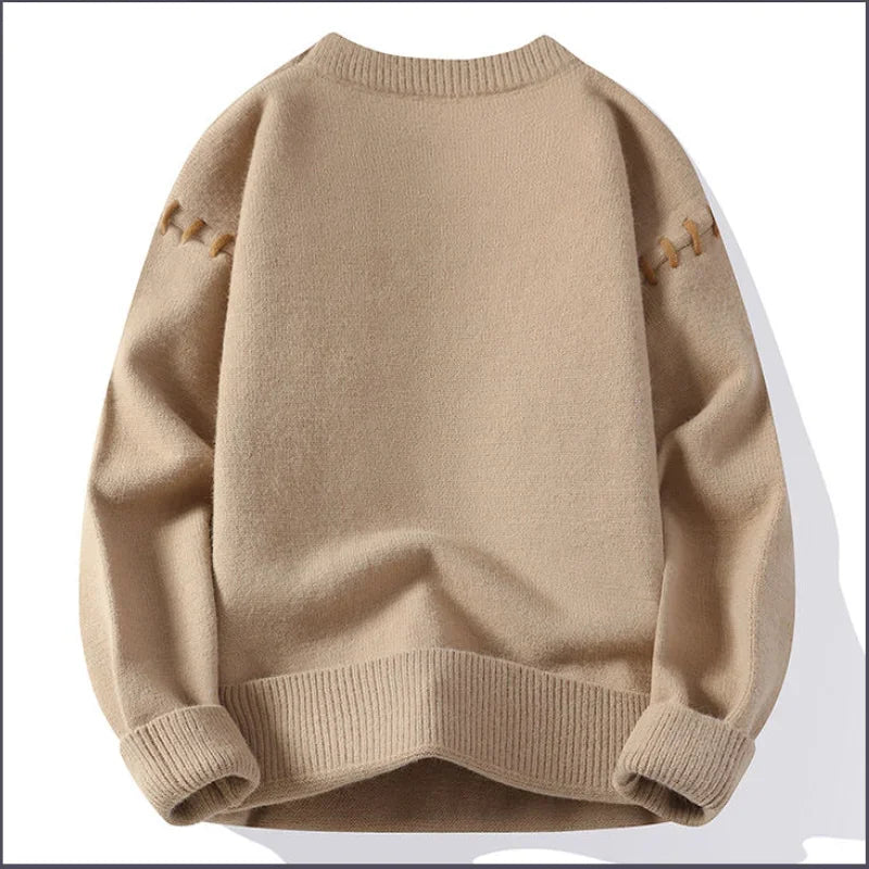 Korean Style Mens Womens Sweater Knitted Trendy Youth Student Style Knitwear Top Casual Warm Crew Neck Knitted Pullover 4Xlm