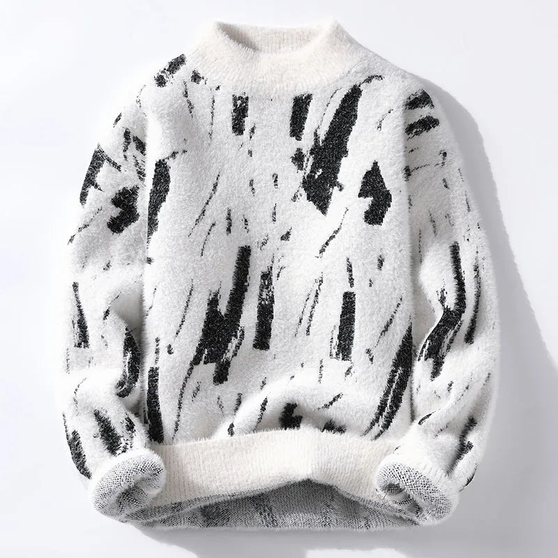 Brand Clothing High Quality Fashion Sweatersmale Loose Casual Knitted Pulloverman Casual Round Neck Sweaters M3Xl