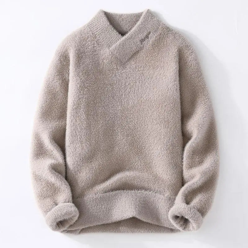 Sweaters Men Winter Korean Style Mens Warm Sweater Vneck Men Sweaters Autumn Mens Wool Pullovers Men Full Size Mxxxl