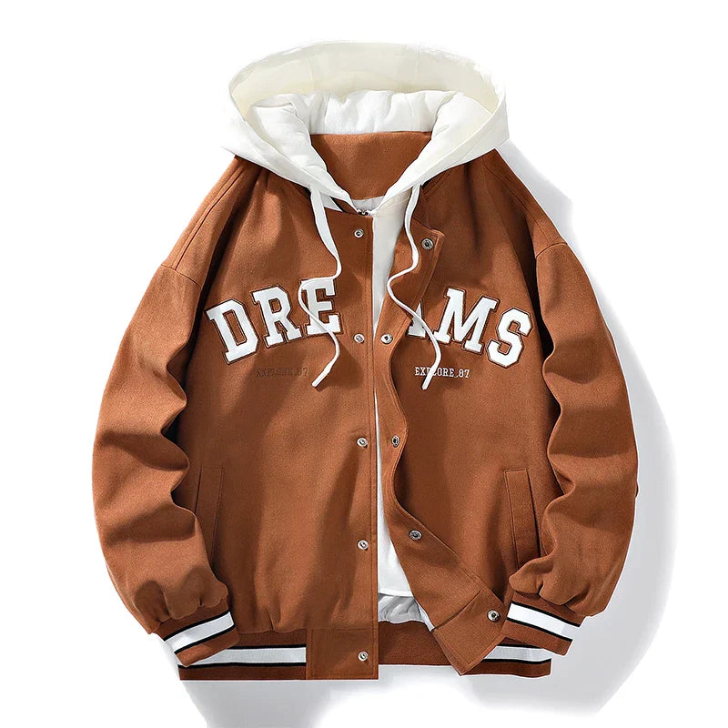 High Quality Varsity Baseball Uniform Jacket Mens Autumn New Trendy Brand Allmatch Student Hooded Jacket Plus Size Coats Women