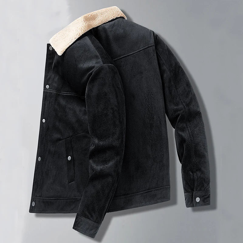 Autumn Winter Loose Casual Long Sleeved Cotton Jacket Korean Version Solid Color Thickened Warm Single Breasted Jacket