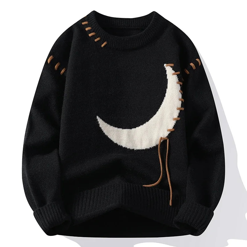 Korean Style Mens Womens Sweater Knitted Trendy Youth Student Style Knitwear Top Casual Warm Crew Neck Knitted Pullover 4Xlm