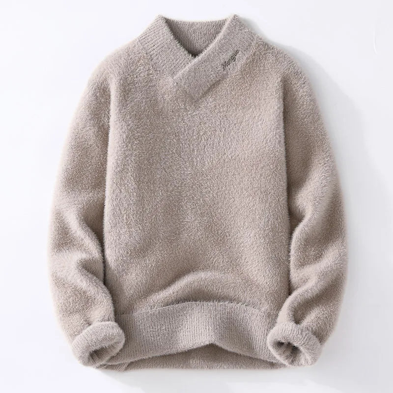 Sweaters Men Winter Korean Style Mens Warm Sweater Vneck Men Sweaters Autumn Mens Wool Pullovers Men Full Size Mxxxl