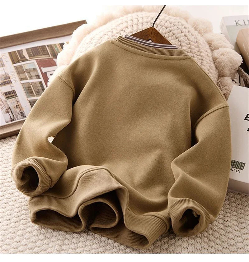 Kids Padded Sweatshirt Winter Autumn Boys Girls Fleecelined Thick Warm Pullover Teen Casual Cotton Jackets 514 Year