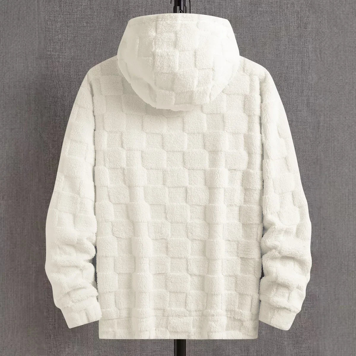 Mens Autumn And Winter Thickened Hooded Plush Pullover With Embroidered Letter Prints Suitable For Outdoor Activities