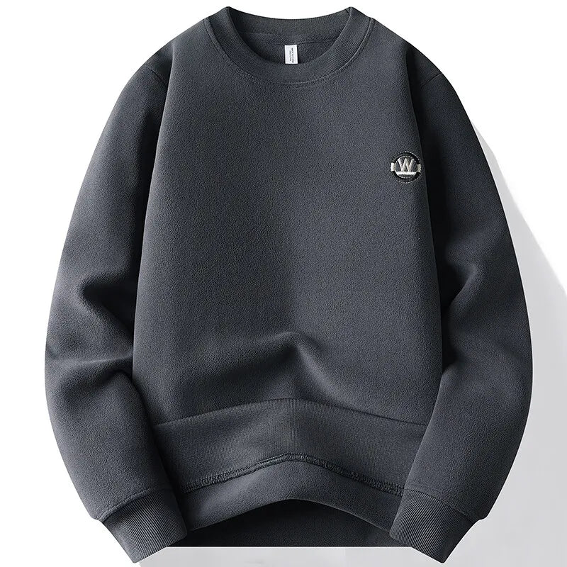 Mens Fashion Thick Hoodie Embroidery Pullover Fleece Lined Mens Winter Clothes Elegant Luxury Brand White Green Pullovers