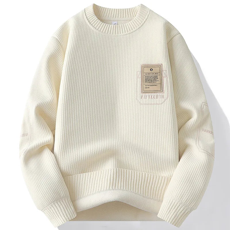 Mens Fashion Thick Hoodie Embroidery Pullover Fleece Lined Mens Winter Clothes Elegant Luxury Brand White Green Pullovers
