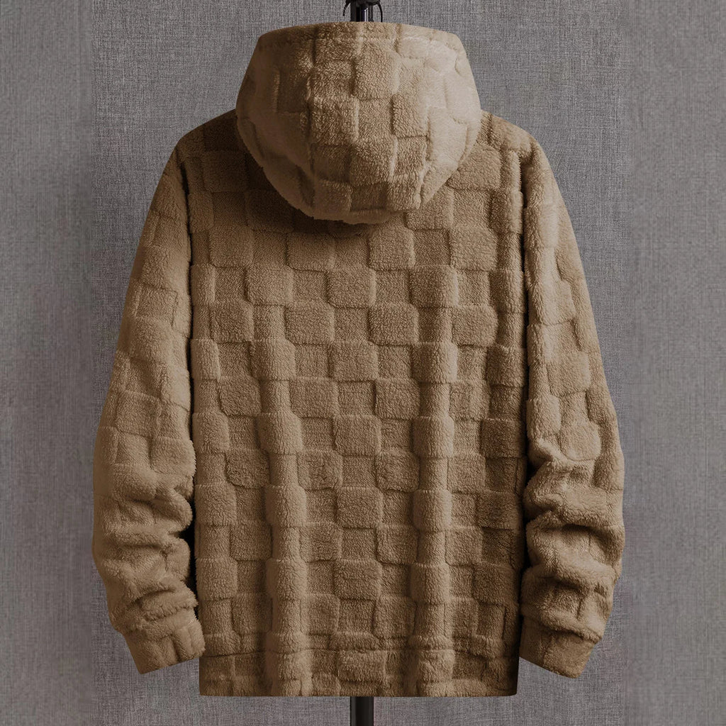 Mens Autumn And Winter Thickened Hooded Plush Pullover With Embroidered Letter Prints Suitable For Outdoor Activities