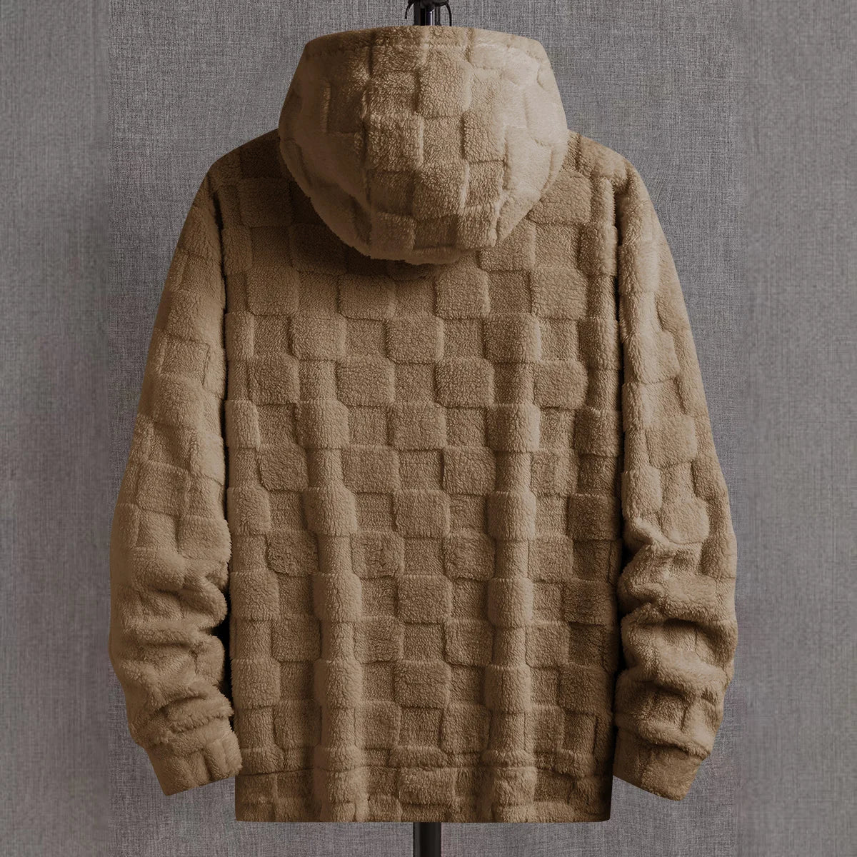 Mens Autumn And Winter Thickened Hooded Plush Pullover With Embroidered Letter Prints Suitable For Outdoor Activities