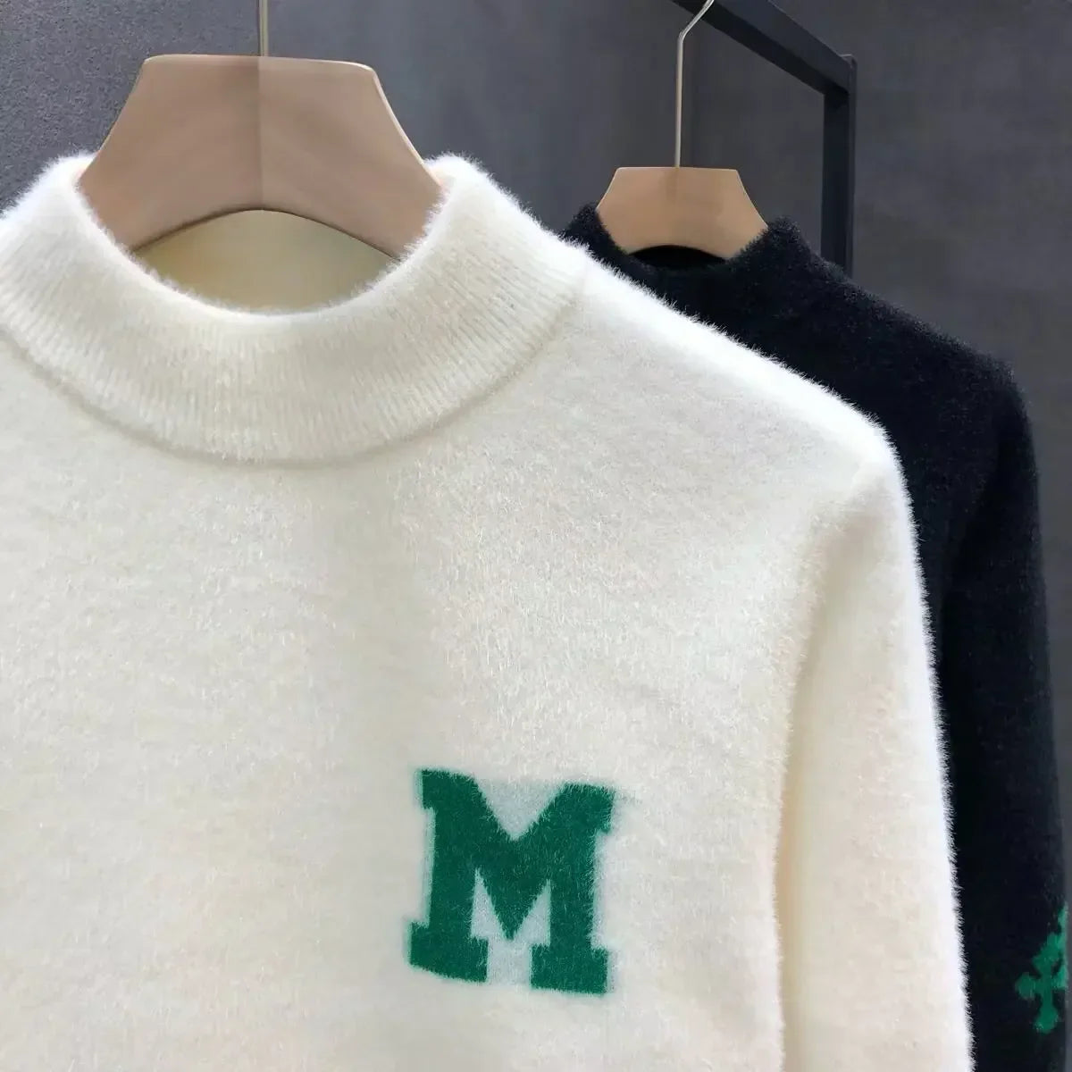 Quality Mink Velvet Knitted Sweater Round Neck Mens Autumn Winter Casual Fashionable Youth Student Knitwear Comfortable Sweatsh