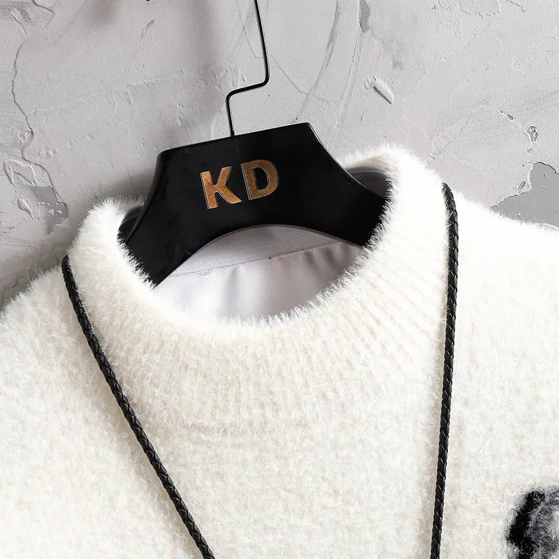 Winter New Style Mens Sweater Knitted Long Sleeve Men Sweaters Thicken Warm Wool Casual Male Clothing