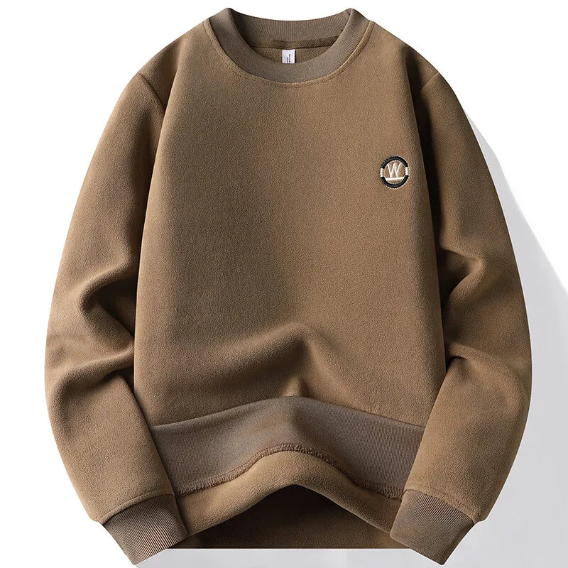 Mens Fashion Thick Hoodie Embroidery Pullover Fleece Lined Mens Winter Clothes Elegant Luxury Brand White Green Pullovers